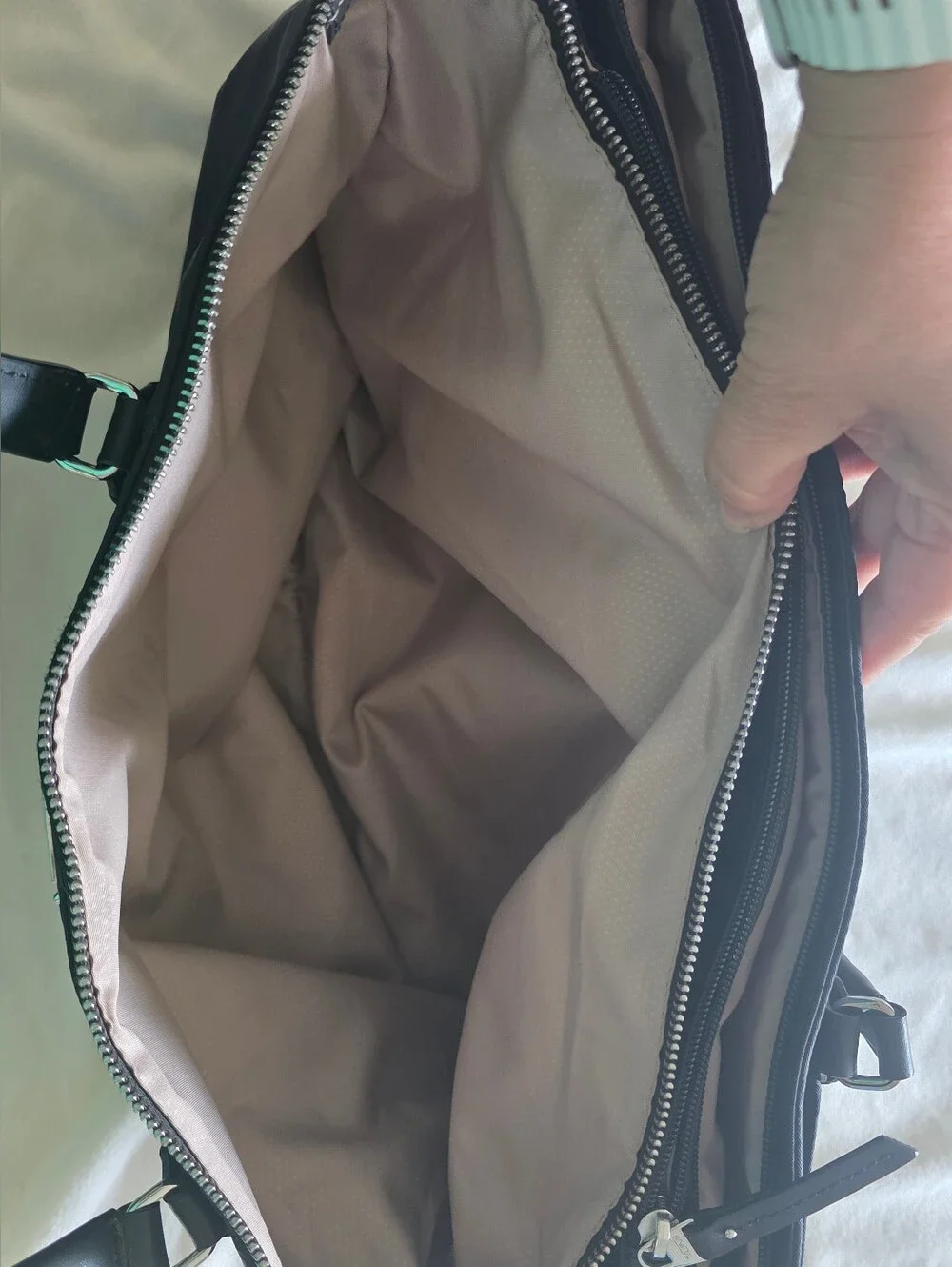Tumi Black Nylon Work Tote with Leather Handles